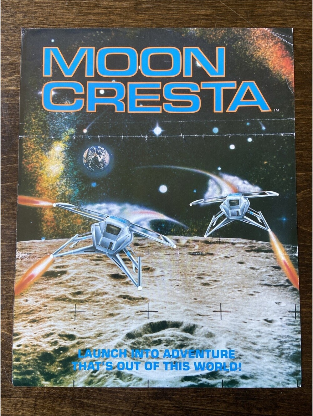 Sega Moon Cresta Arcade Pinball FLYER Original Ad Promo 1980 Poster Not PCB